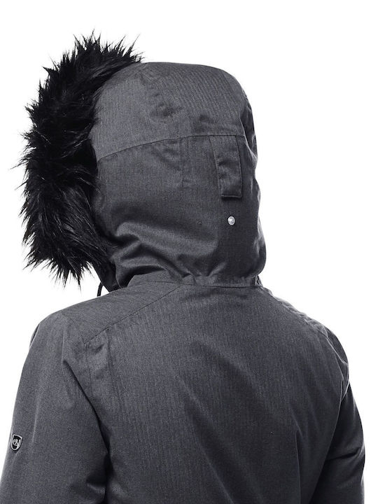 Women's Lifestyle Jacket for Winter with Hood Gray