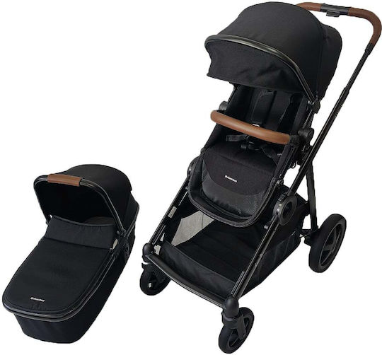 Kikka Boo GO2 Verstellbar Doppelter Kinderwagen Geeignet für Neugeborene Schwarz