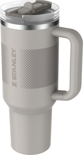 Stanley Quencher ProTour Flip Straw Handled Tumbler Thermos Stainless Steel BPA Free 1.18lt Ash Fade with Straw and Handle