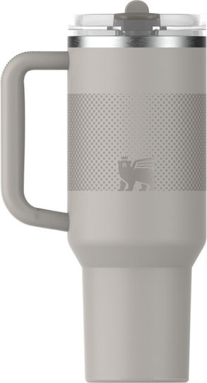 Stanley Quencher ProTour Flip Straw Handled Tumbler Thermos Stainless Steel BPA Free 1.18lt Ash Fade with Straw and Handle