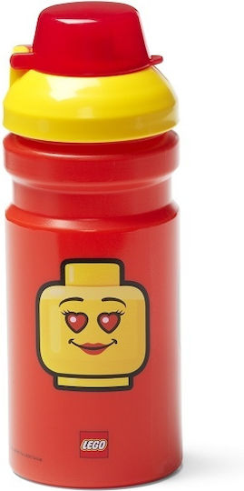 LEGO Iconic Girl Kids Water Bottle Plastic Red 390ml