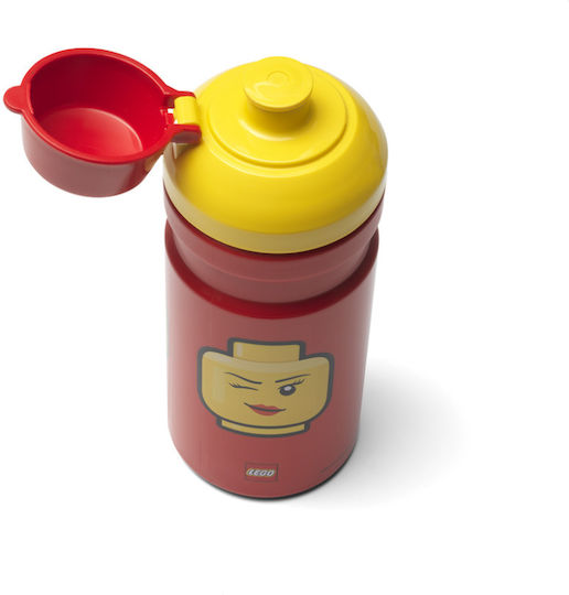 LEGO Iconic Girl Kids Water Bottle Plastic Red 390ml