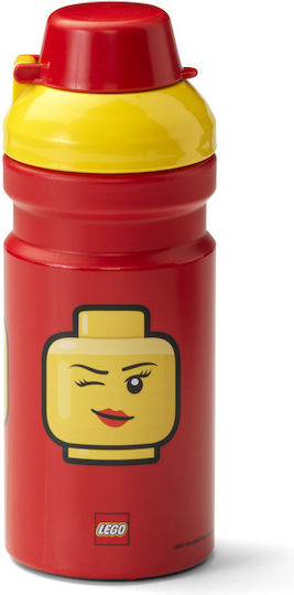 LEGO Iconic Girl Kids Water Bottle Plastic Red 390ml