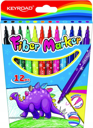 Keyroad Fiber Marker Waschbare Zeichenmarker 2mm Dünne Set 12Stück