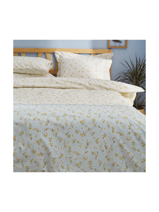 Charalambidis Textiles Ρετρό Σετ Μαξιλαροθήκες Γαλάζιο 52x72εκ.