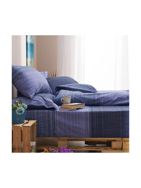 Charalambidis Textiles Σαντορινη Σετ Μαξιλαροθήκες Μπλε 52x72εκ.