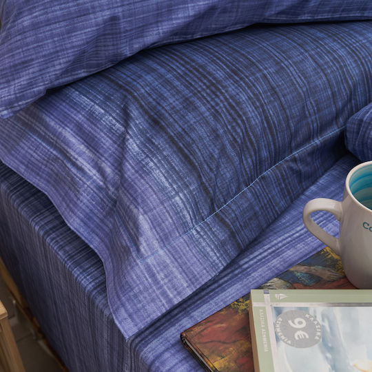 Charalambidis Textiles Σαντορινη Σετ Μαξιλαροθήκες Μπλε 52x72εκ.