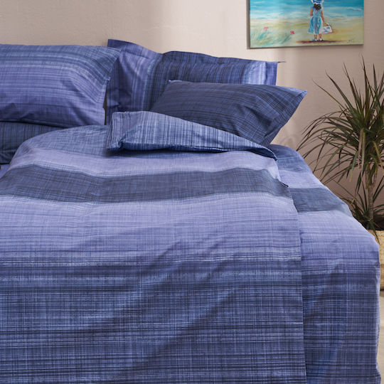 Charalambidis Textiles Σαντορινη Σετ Μαξιλαροθήκες Μπλε 52x72εκ.