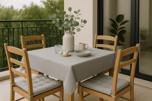 Linea Home Tischtuch Leinen Gray 150x150cm