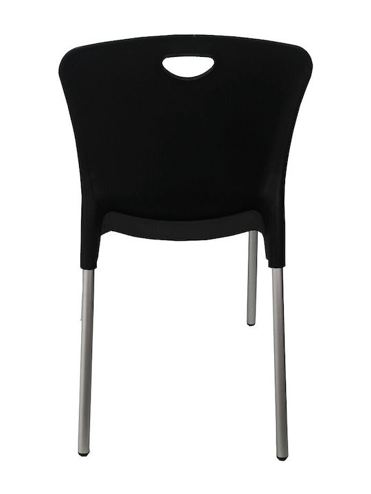 Foldable Dining Room Polypropylene Chair Black