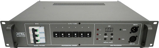 Atel Lights D63 DMX Dimmer για Κονσόλα Φωτισμού με 6 Κανάλια Ελέγχου / 1 Είσοδο XLR με Τοποθέτηση Rack