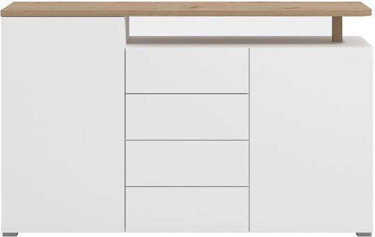 Μπουφές Aterno 154 Ξύλινος με Συρτάρια Λευκό/artisan 154x40x94cm Μπουφές Aterno 154 Ξύλινος με Συρτάρια Λευκό/artisan 154x40x94cm