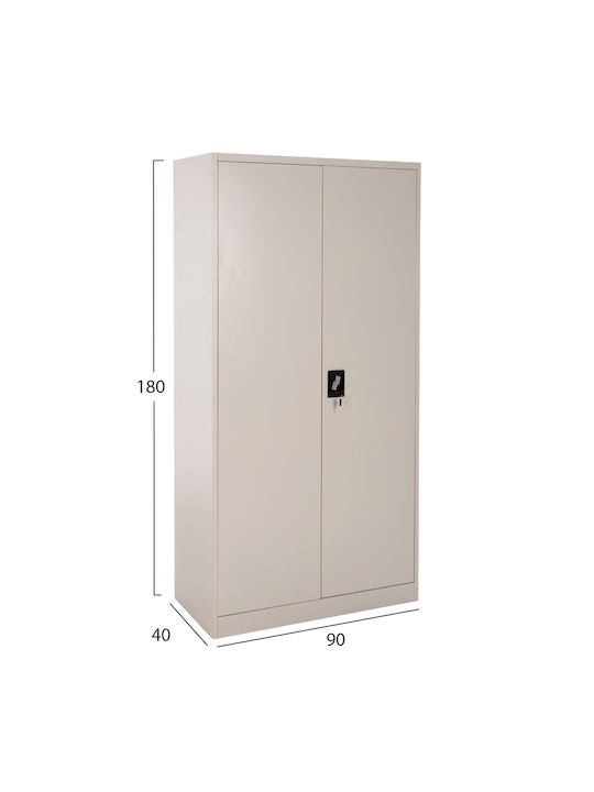 Δίφυλλη Ντουλάπα Μεταλλική 90x40x180εκ.