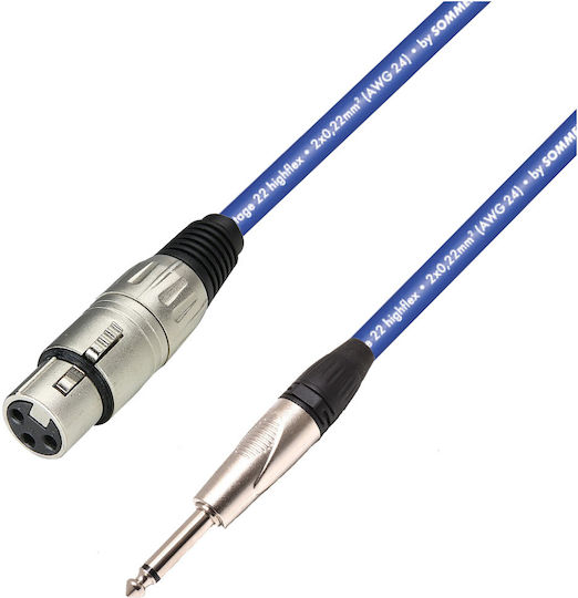 Prostage Кабел XLR женски - 6,3 мм мъжки Син 7м BFT-07 BLU