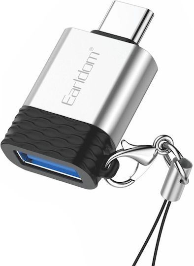 Earldom ET-OT64 USB-C Male To USB-A Female Converter Silver 1 Piece