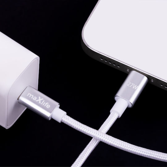 Maxlife USB-C zu Lightning Kabel 27W Weiß 1m