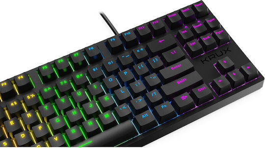 Krux Atax RGB Gaming Mechanical Keyboard Tenkeyless with Outemu Blue switches and RGB lighting (English US)