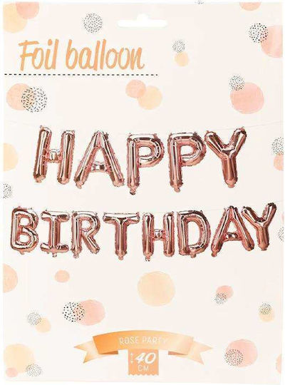 Balloon Rose Gold Happy Birthday 26cm