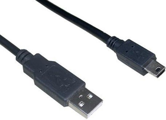 VCOM USB 2.0 Cable USB-A male - mini USB-B male Μαύρο 3m CU215-3