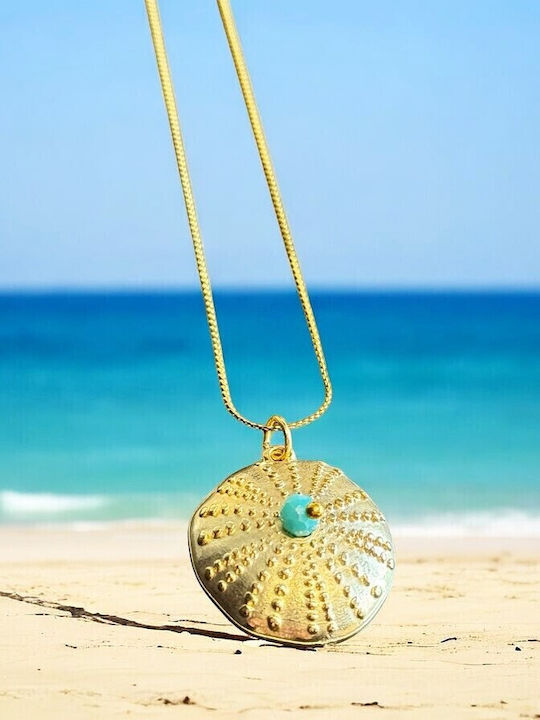 Turquoise Gold Plated Steel Necklace