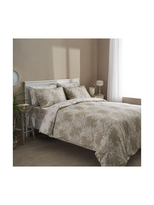 Charalambidis Textiles Lace Pillowcase Set Oxford Beige 50x70cm.
