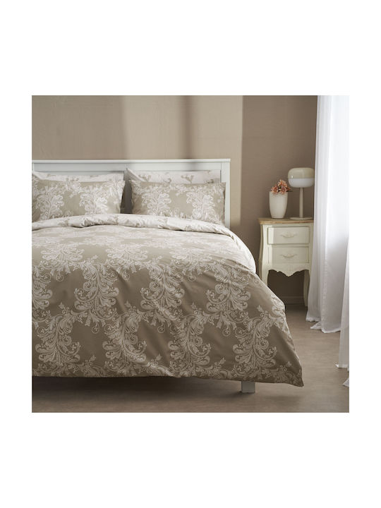Charalambidis Textiles Lace Pillowcase Set Oxford Beige 50x70cm.