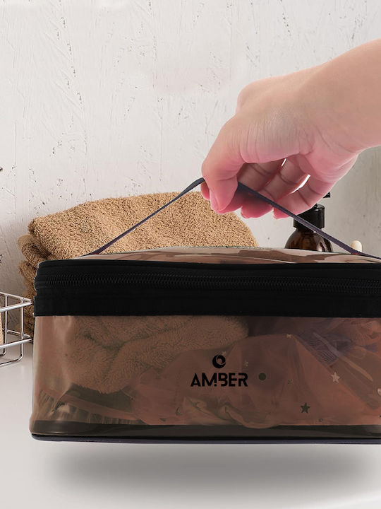 Cosmetic Toiletry Bag 21x15x9 Amber 2032-4 Brown 21x15x9