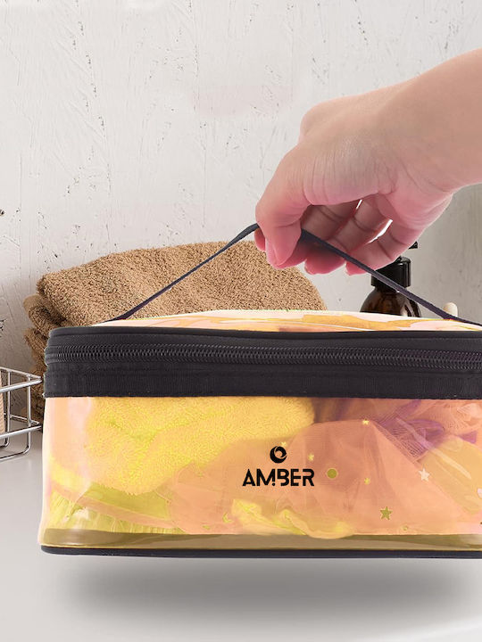 Cosmetic Toiletry Bag 21x15x9 Amber 2032-3 Orange 21x15x9
