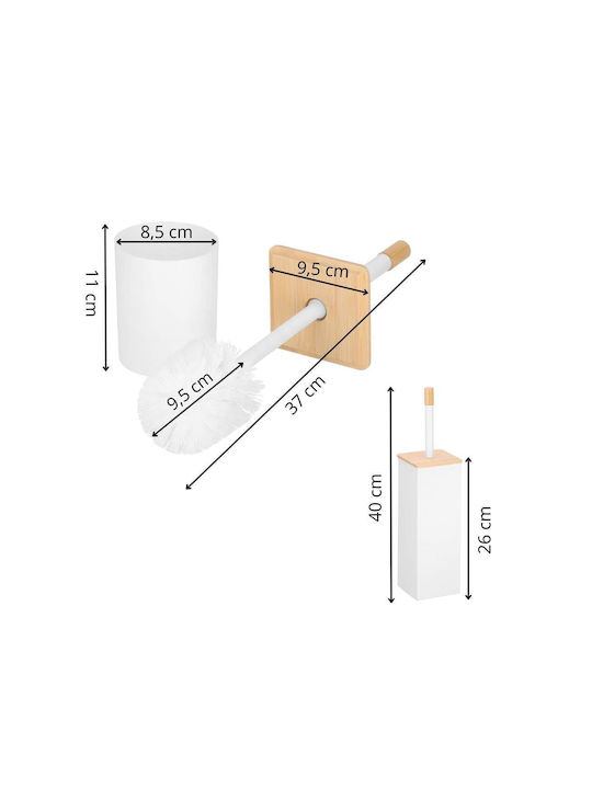 Metallic Toilet Brush White