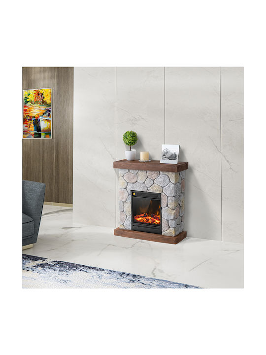 Bakaji Wall Mounted Electric Fireplace 2000W 60x23cm