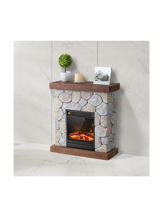 Bakaji Wall Mounted Electric Fireplace 2000W 60x23cm