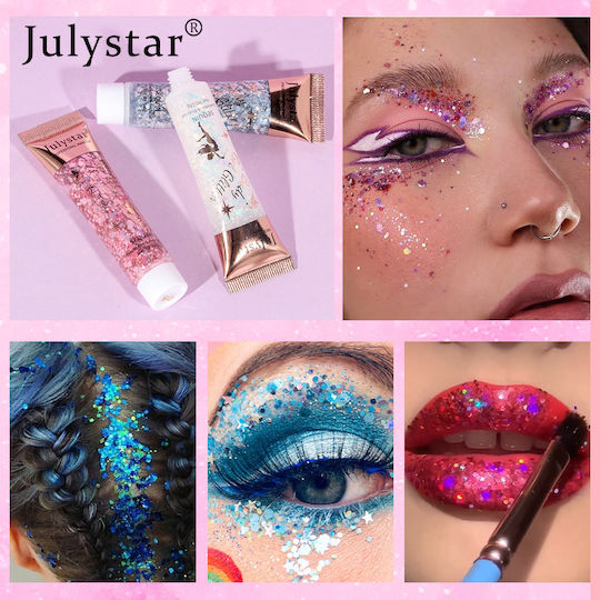 Julystar Сенки за Очи в Твърда Форма с Розов Цвят