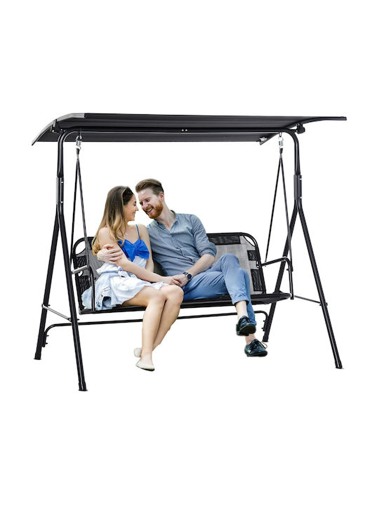 Metallic Swing Black with 270kg Maximum Weight Capacity L172xW110xH155cm