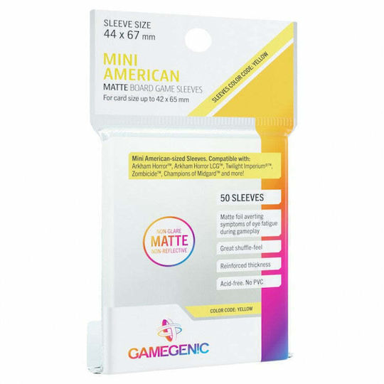 Gamegenic Prime Mini American Card Sleeves Mini American Size 50τμχ Clear GGS10052ML