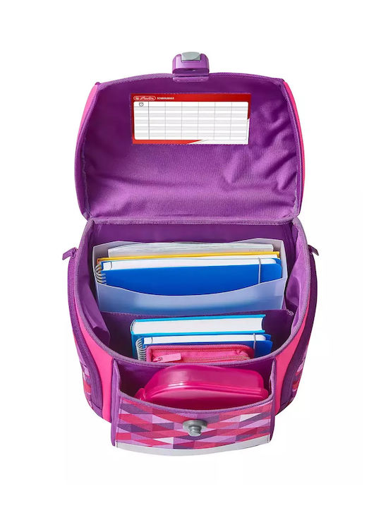 Herlitz Midi Plus Σχολική Τσάντα Πλάτης Ροζ με Θήκη για Παγούρι