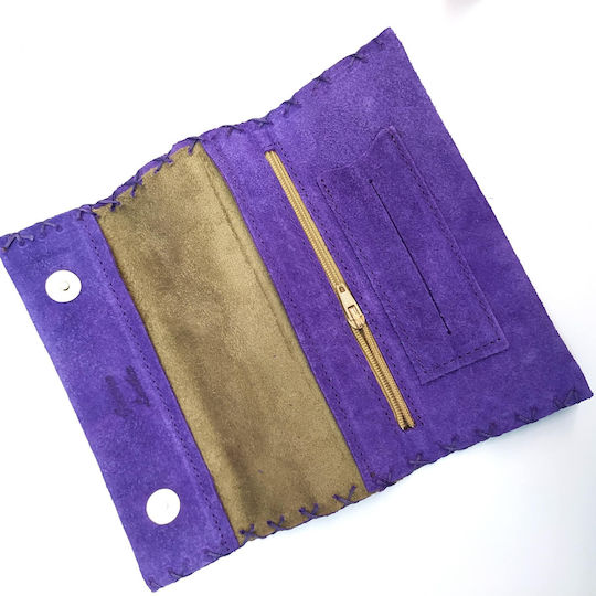 Amalfi Leather Tobacco Pouch With Snap Closure suede leather
