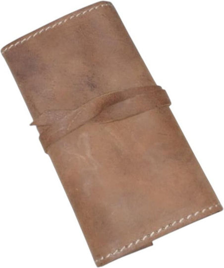 Gk Shoes Lederne Tabaktasche Braun mit Schnur 10x16.5cm
