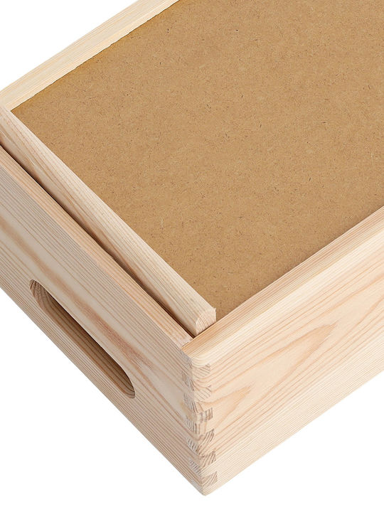 Ξύλινο Κουτί Αποθήκευσης Μπεζ 30x20x15cm