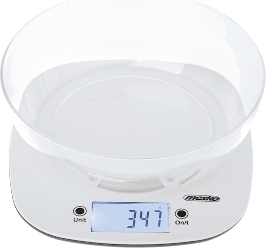Mesko Digital Kitchen Scale with Bucket up to 5kg White