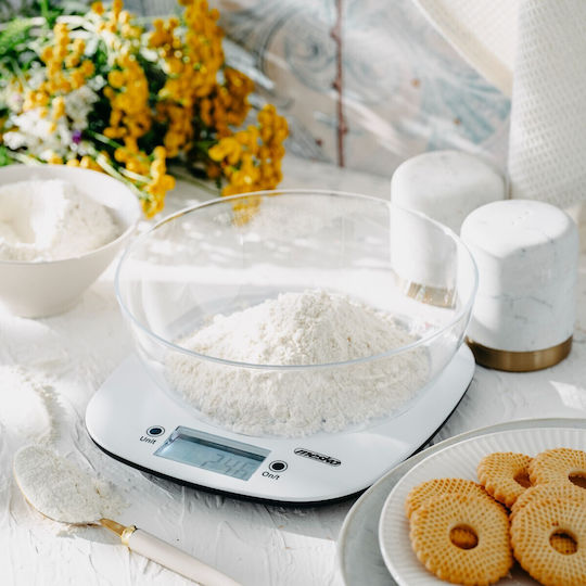 Mesko Digital Kitchen Scale with Bucket up to 5kg White