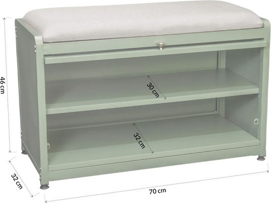 Plastic Shoe Organizer Green 70x32x45cm