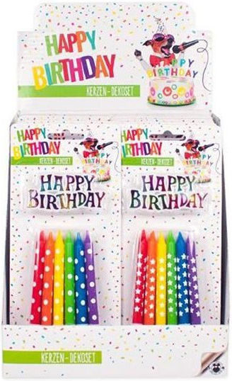 944665 Κερια Trend Rainbow Fun Candles Σετ 6τμχ