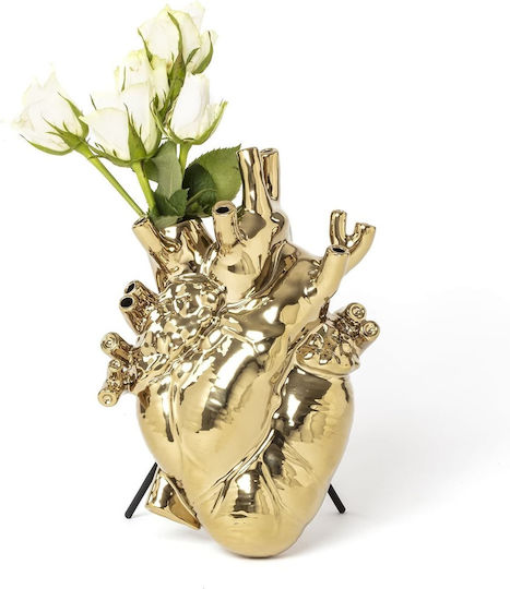 Seletti Decorative Vase Love In Bloom Gold 16.5x9x25cm