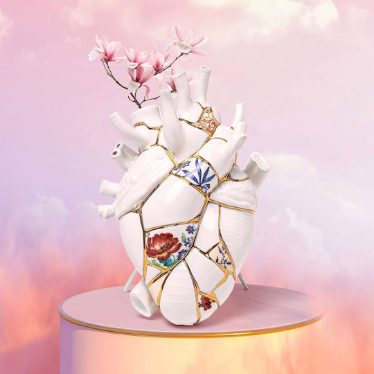 Seletti Decorative Vase White 16.5x9x25cm