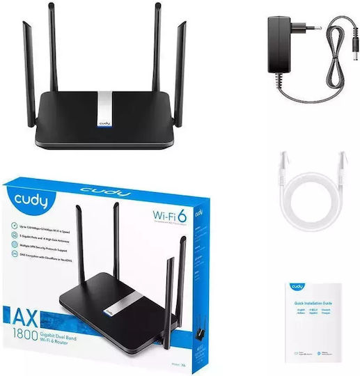 Cudy X6 v2 Wireless Router Wi‑Fi 6 with 4 Gigabit Ports