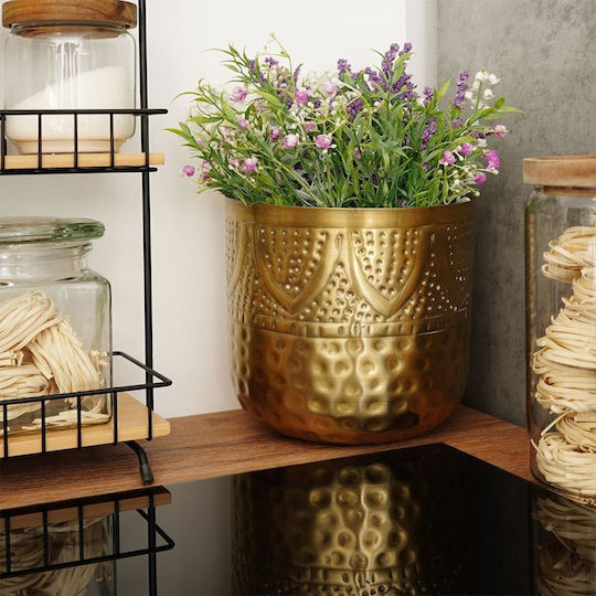 JK Home Decoration Διακοσμητικό Βάζο Metallisch Gold 19x19x18cm 1Stück