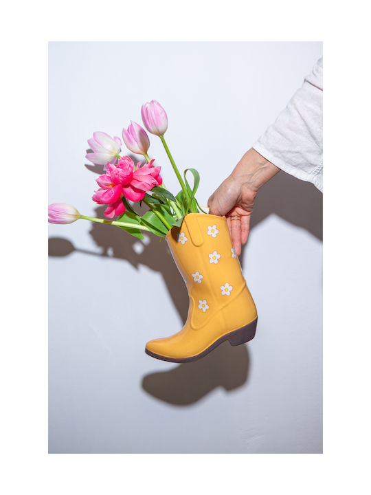 DOIY Decorative Vase Yellow 20x5x22.5cm