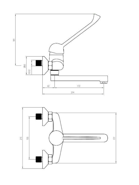 Deante Mixing Handicap Faucet Sink Faucet Gray