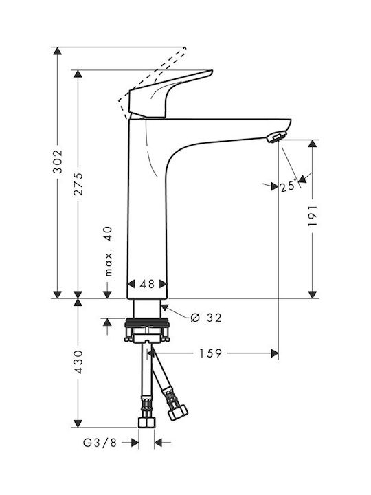 Hansgrohe Mixing Sink Faucet Silver