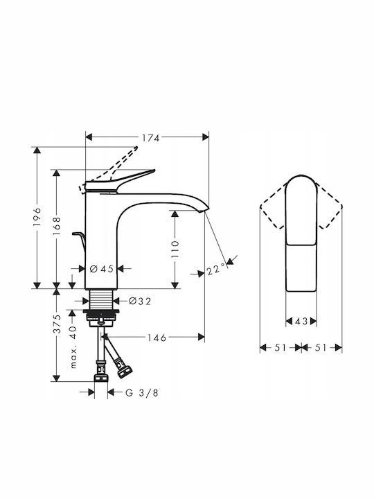 Washbasin Faucet Hansgrohe Vivenis 75020000 Chrome